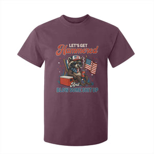 Lets Get Hammered and Blow Some Shit Up T Shirt For Kid Raccoon 4th Of July America TS10 Maroon Print Your Wear