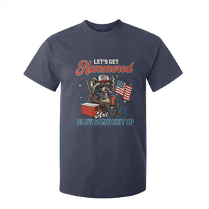 Lets Get Hammered and Blow Some Shit Up T Shirt For Kid Raccoon 4th Of July America TS10 Navy Print Your Wear