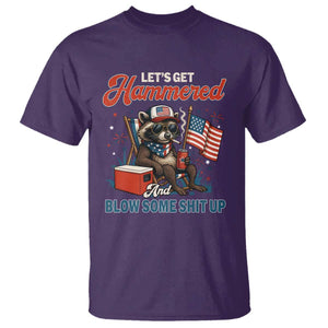 Lets Get Hammered and Blow Some Shit Up T Shirt Raccoon 4th Of July America TS10 Purple Print Your Wear