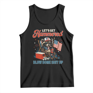 Lets Get Hammered and Blow Some Shit Up Tank Top Raccoon 4th Of July America TS10 Black Print Your Wear