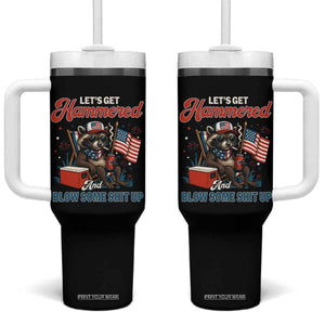 Lets Get Hammered and Blow Some Shit Up Tumbler With Handle Raccoon 4th Of July America TS10 One Size: 40 oz Black Print Your Wear