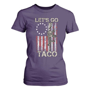 Lets Go Taco Betsy Ross Flag T Shirt For Women Vintage Patriotic Rifle Gun Rights TS02 Purple Print Your Wear