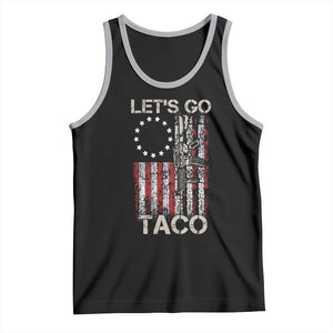 Lets Go Taco Betsy Ross Flag Tank Top Vintage Patriotic Rifle Gun Rights TS02 Black Athletic Heather Print Your Wear