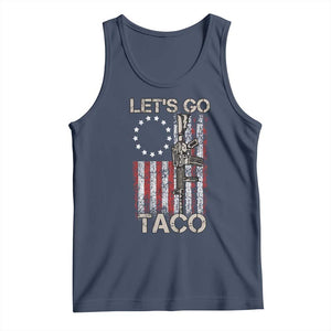 Lets Go Taco Betsy Ross Flag Tank Top Vintage Patriotic Rifle Gun Rights TS02 Navy Print Your Wear