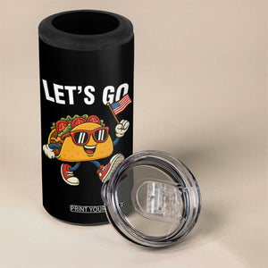 Lets Go Taco Patriotic 4 in 1 Can Cooler Tumbler Funny 4th of July Food Humor TS02 Print Your Wear