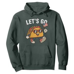 Lets Go Taco Patriotic Hoodie Funny 4th of July Food Humor TS02 Dark Forest Green Print Your Wear