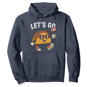 Lets Go Taco Patriotic Hoodie Funny 4th of July Food Humor TS02 Navy Print Your Wear