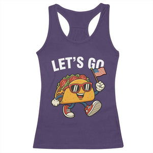 Lets Go Taco Patriotic Racerback Tank Top Funny 4th of July Food Humor TS02 Purple Print Your Wear