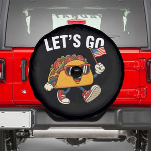 Lets Go Taco Patriotic Spare Tire Cover Funny 4th of July Food Humor TS02 Black Print Your Wear