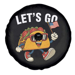Lets Go Taco Patriotic Spare Tire Cover Funny 4th of July Food Humor TS02 Print Your Wear