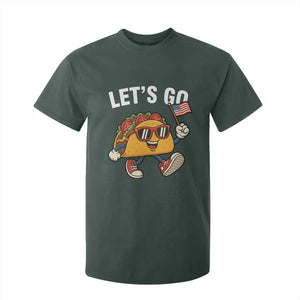 Lets Go Taco Patriotic T Shirt For Kid Funny 4th of July Food Humor TS02 Dark Forest Green Print Your Wear