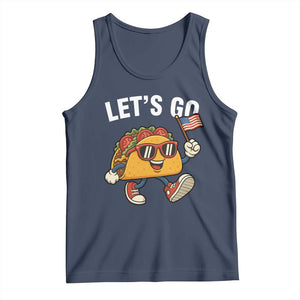 Lets Go Taco Patriotic Tank Top Funny 4th of July Food Humor TS02 Navy Print Your Wear