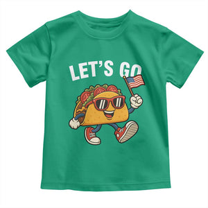 Lets Go Taco Patriotic Toddler T Shirt Funny 4th of July Food Humor TS02 Irish Green Print Your Wear
