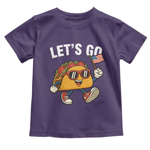 Lets Go Taco Patriotic Toddler T Shirt Funny 4th of July Food Humor TS02 Purple Print Your Wear