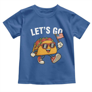 Lets Go Taco Patriotic Toddler T Shirt Funny 4th of July Food Humor TS02 Royal Blue Print Your Wear