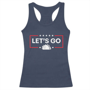 Let's Go Taco Racerback Tank Top Tacos for President Political Satire TS02 Navy Print Your Wear