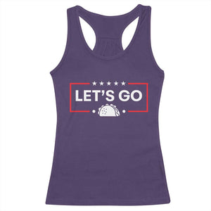 Let's Go Taco Racerback Tank Top Tacos for President Political Satire TS02 Purple Print Your Wear