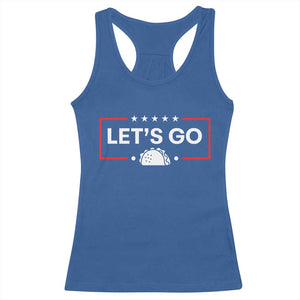 Let's Go Taco Racerback Tank Top Tacos for President Political Satire TS02 Royal Blue Print Your Wear