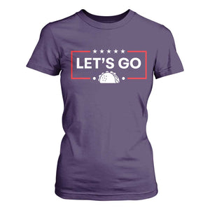 Let's Go Taco T Shirt For Women Tacos for President Political Satire TS02 Purple Print Your Wear