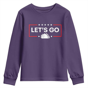 Let's Go Taco Youth Sweatshirt Tacos for President Political Satire TS02 Purple Print Your Wear