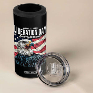 Liberation Day April 2 2025 4 in 1 Can Cooler Tumbler Fair Trade Patriotic American Eagle USA Flag TS02 Print Your Wear