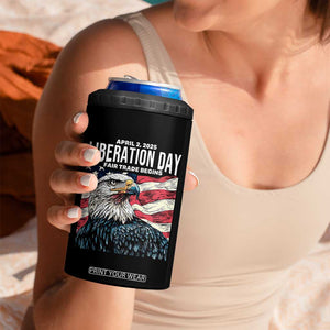Liberation Day April 2 2025 4 in 1 Can Cooler Tumbler Fair Trade Patriotic American Eagle USA Flag TS02 Print Your Wear