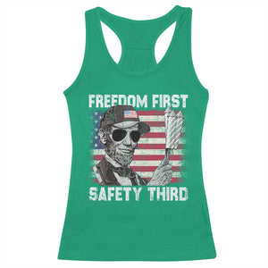 Lincoln 4th Of July Racerback Tank Top Abe Freedom First Safety Third American Flag TS10 Irish Green Print Your Wear