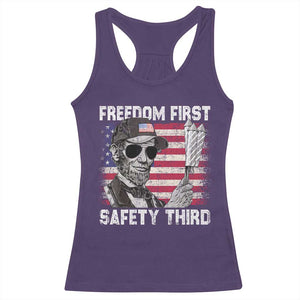 Lincoln 4th Of July Racerback Tank Top Abe Freedom First Safety Third American Flag TS10 Purple Print Your Wear