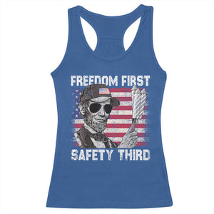 Lincoln 4th Of July Racerback Tank Top Abe Freedom First Safety Third American Flag TS10 Royal Blue Print Your Wear