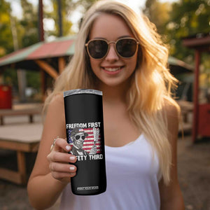 Lincoln 4th Of July Skinny Tumbler Abe Freedom First Safety Third American Flag TS10 Print Your Wear