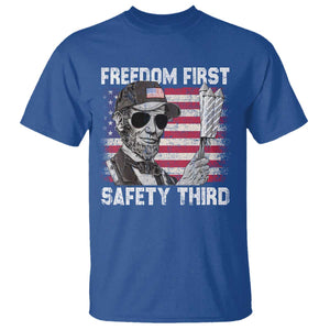 Lincoln 4th Of July T Shirt Abe Freedom First Safety Third American Flag TS10 Royal Blue Print Your Wear