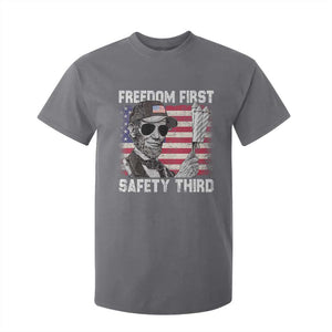 Lincoln 4th Of July T Shirt For Kid Abe Freedom First Safety Third American Flag TS10 Charcoal Print Your Wear