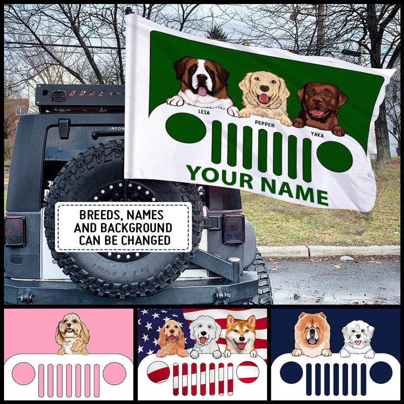Personalized Jeep Flag Jeep Dogs and Cats CTM00 One Size Custom - Printyourwear