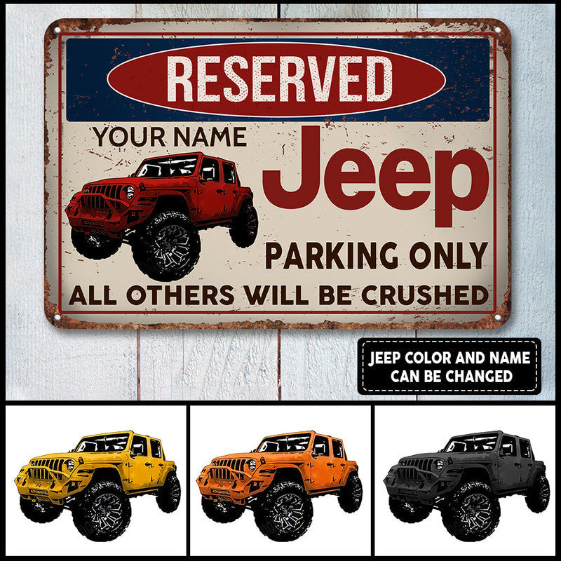 Personalized Jeep Metal Sign Jeep Parking Only All Others Are Unworthy CTM One Size 24x18 inch (60.96x45.72 cm) Custom - Printyourwear