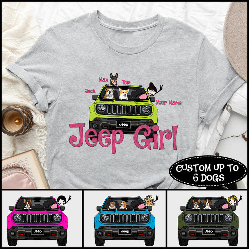 Custom Jeep Tee Shirts Jeep Renegade Girl Dogs and Cats CTM Youth Custom - Printyourwear