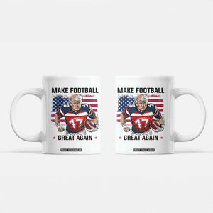 Make American Football Great Again Coffee Mug Funny Trump US Flag Vintage TS02 White Print Your Wear