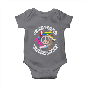 Make Lying Wrong Again Make America Think Again Baby Onesie Humans Rights Hand Peace TS11 Charcoal Print Your Wear
