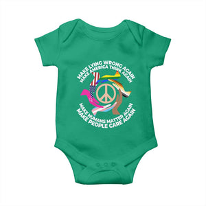 Make Lying Wrong Again Make America Think Again Baby Onesie Humans Rights Hand Peace TS11 Irish Green Print Your Wear