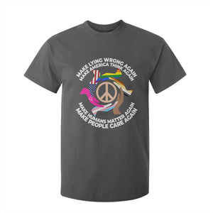 Make Lying Wrong Again Make America Think Again T Shirt For Kid Humans Rights Hand Peace TS11 Dark Heather Print Your Wear