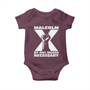 Malcolm X Power Fist Baby Onesie Civil Rights Leader Pride Bold Statement TS02 Maroon Print Your Wear
