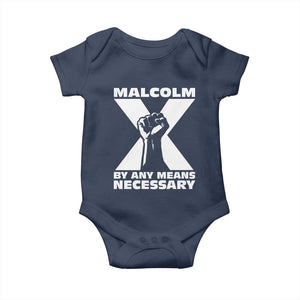 Malcolm X Power Fist Baby Onesie Civil Rights Leader Pride Bold Statement TS02 Navy Print Your Wear