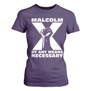 Malcolm X Power Fist T Shirt For Women Civil Rights Leader Pride Bold Statement TS02 Purple Print Your Wear