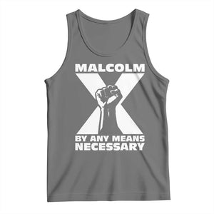 Malcolm X Power Fist Tank Top Civil Rights Leader Pride Bold Statement TS02 Black Heather Print Your Wear