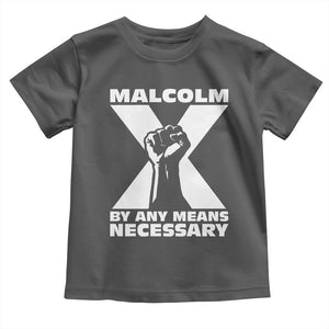 Malcolm X Power Fist Toddler T Shirt Civil Rights Leader Pride Bold Statement TS02 Dark Heather Print Your Wear