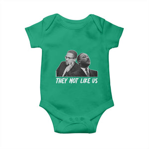 Malcolm X and MLK Baby Onesie They Not Like Us TS02 Irish Green Print Your Wear