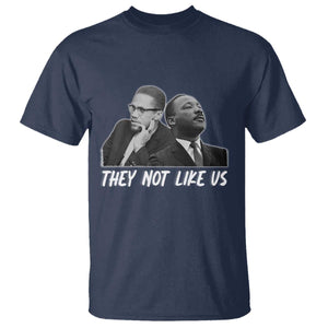 Malcolm X and MLK T Shirt They Not Like Us TS02 Navy Print Your Wear