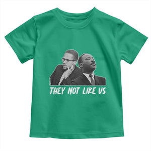 Malcolm X and MLK Toddler T Shirt They Not Like Us TS02 Irish Green Print Your Wear