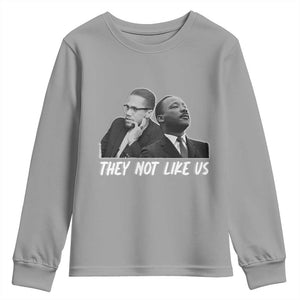 Malcolm X and MLK Youth Sweatshirt They Not Like Us TS02 Sport Gray Print Your Wear