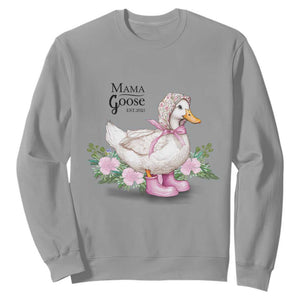 Mama Goose Est 2025 Sweatshirt Vintage New Mom Mothers Day TS02 Sport Gray Print Your Wear