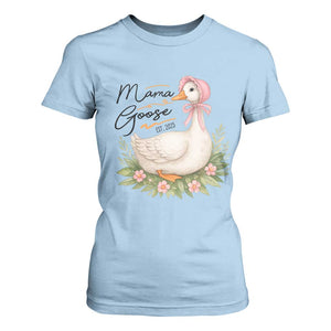 Mama Goose Est 2025 T Shirt For Women Retro New Mom Mothers Day TS02 Light Blue Print Your Wear